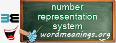 WordMeaning blackboard for number representation system